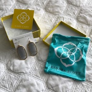 NWT Kendra Scott Danielle Gold Earrings In Slate